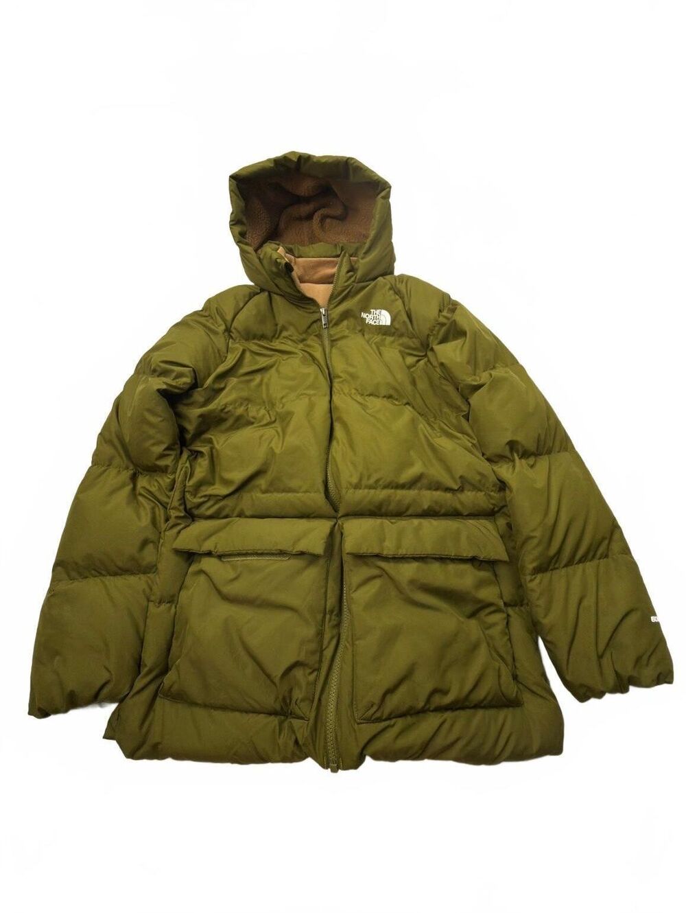 The North Face Olive Green Puffer Jacket 2010s Winter Snow - Teen Boys XXL